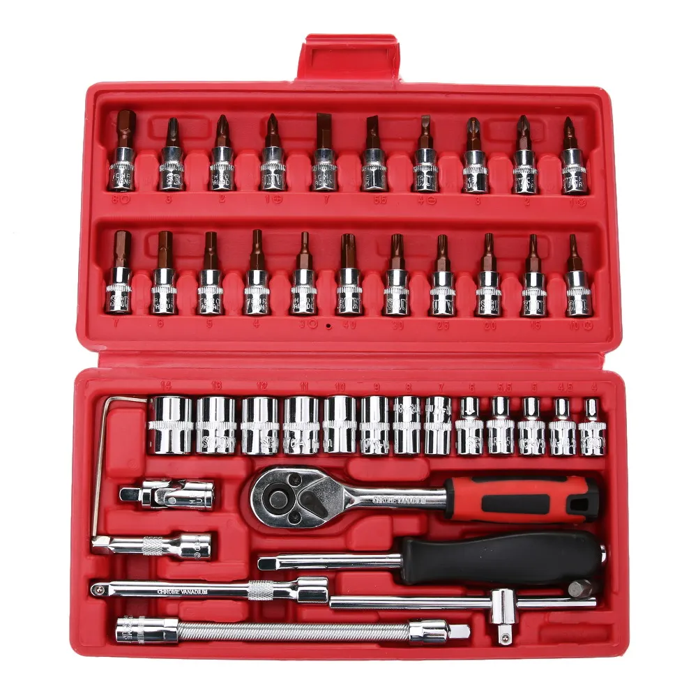 46pcs screwdriver spanner socket set 1 4 inch car repair 46pcs screwdriver spanner socket set 1 4 inch car repair