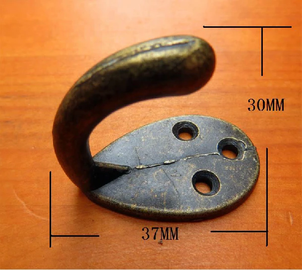 50Pcs Furniture Hardware / Antique Hook / alloy hook / single hook