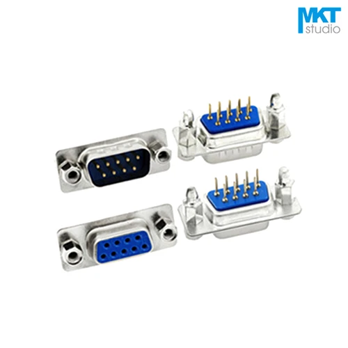 

100Pcs Male/Female Blue Straight DB9 D-sub PCB Mount RS232 Serial Port Connector Socket With Screw Nuts