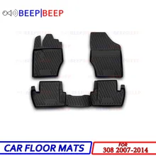 Для peugeot 308 2007- автомобильные коврики, автомобильные коврики, пыленепроницаемый водостойкий автомобильный Стайлинг, украшение интерьера