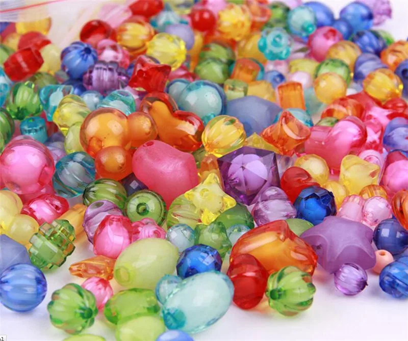 Смешанные 300 шт DIY россыпью акриловые бусины(без коробки) Аксессуары для ожерелья и браслетов для девочек развивающие игрушки бисер для детей наборы - Цвет: F