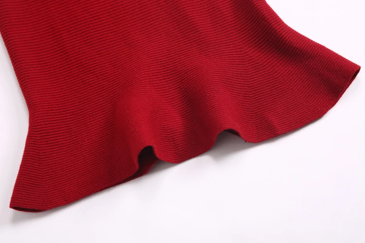 Elegant Women Sweater Suit Set High Quality Knitted Sweater and Ruffle Skirt Sexy Business Office Work Wear 2 Piece Set Suits 2018 (18)