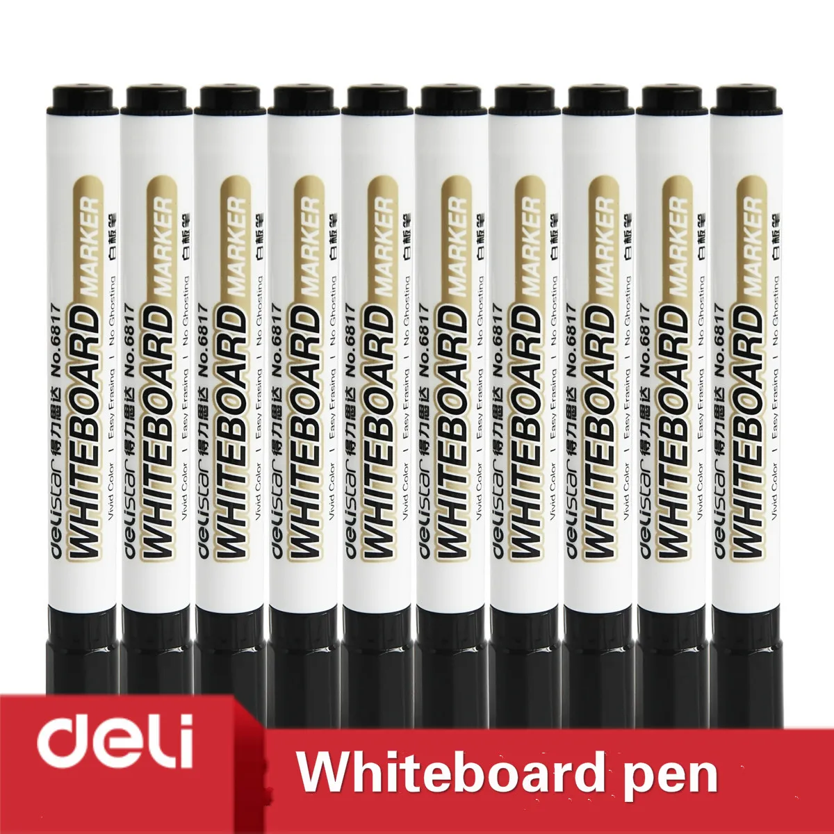 

Deli 10pcs school whiteboard pen red/black/blue writing color whiteboard Erasable office meeting pizarra blanca material escolar