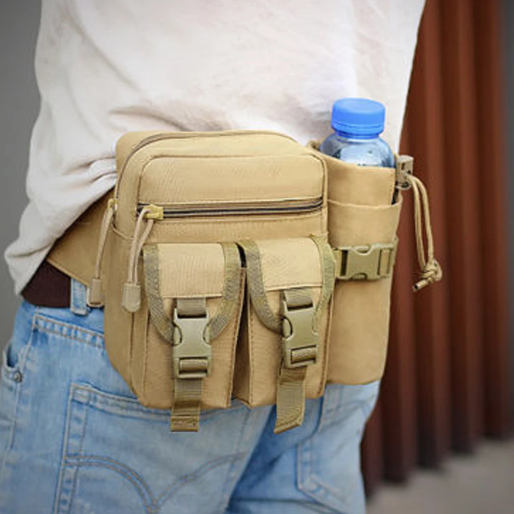 2018 Multifunctional Military Nylon Waist Bag Water Bottle Pouch Unisex