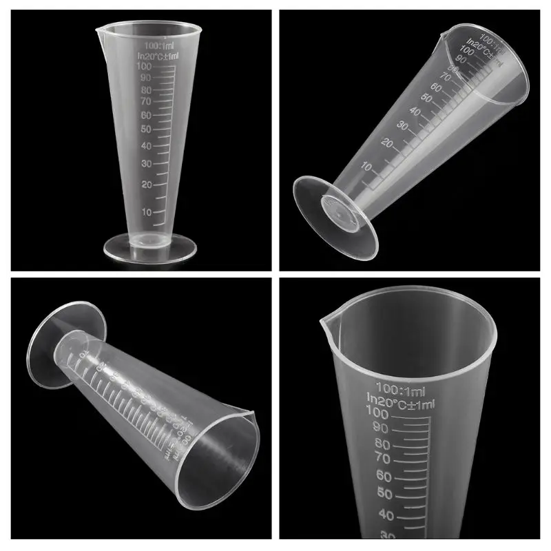 1PC 100ml Laboratory Bottle Lab Kitchen Plastic Measuring Cup Measuring Cup