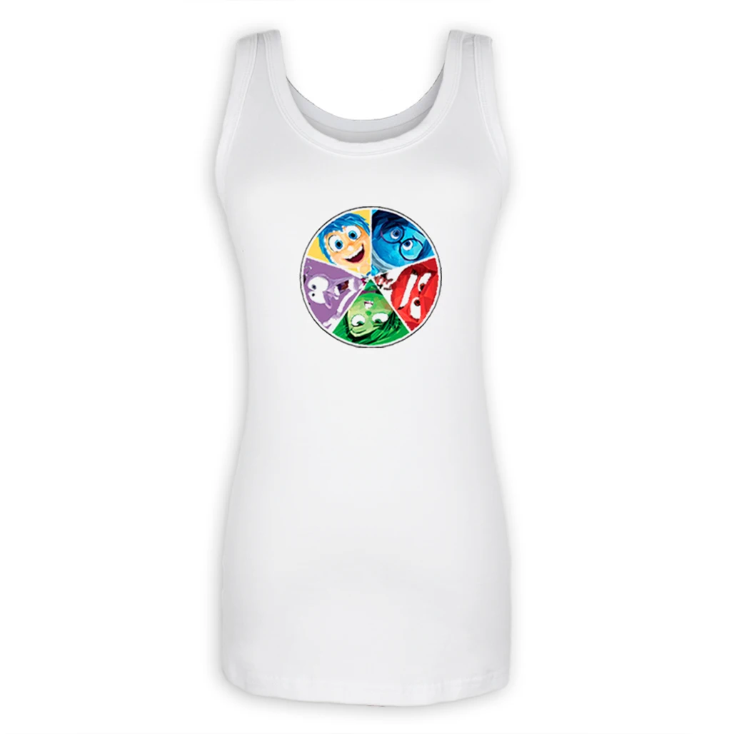 Inside Out Emotions Anger Joy Fear Disgust Sadness Ladies Girls O-Neck Tank Top Funny Cartoon Summer Tops Women Harajuku Vest