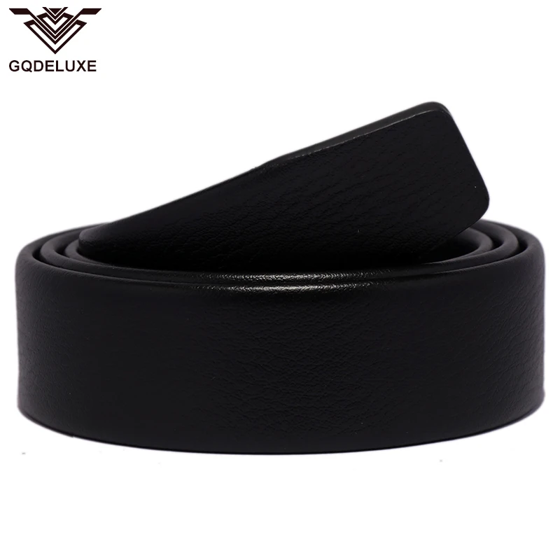 

Men folded belt for automatic buckle clutch microfiber leather 3.5cm width no buckle black scratch proof top quality guarantee