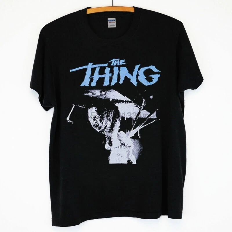 The Thing reprint shirt 1980s horror movie John Carpenter tee black S -XXL The Thing reprint shirt 1980s horror movie John Carpenter tee black S -XXL