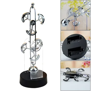 

Large Electric Newton Swinger Desktop Stress Reliving Decoration Double Wheel Perpetual Motion Instrument Balance Desk Toys