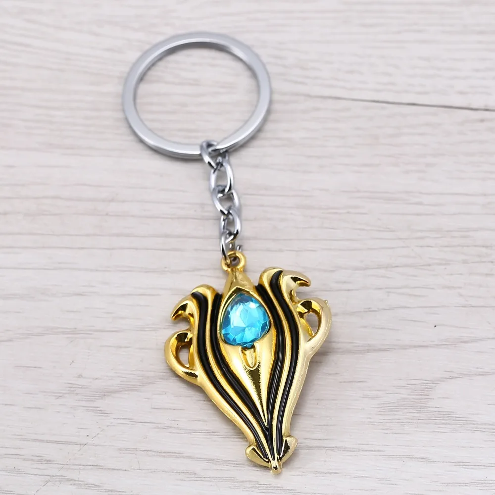J store Fire Emblem Keychain Car Game Jewelry Fire Symble with Blue