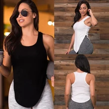 Спортивная майка для йоги Летняя женская Гимнастерка для занятий йогой и фитнесом, спортивная рубашка для бега, дышащая Спортивная одежда без рукавов, свободный спортивный топ, рубашка