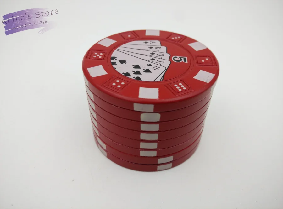 Free shipping 3pcs/lot 3 Layers Zinc Alloy poker chip Grinder Weed Herb