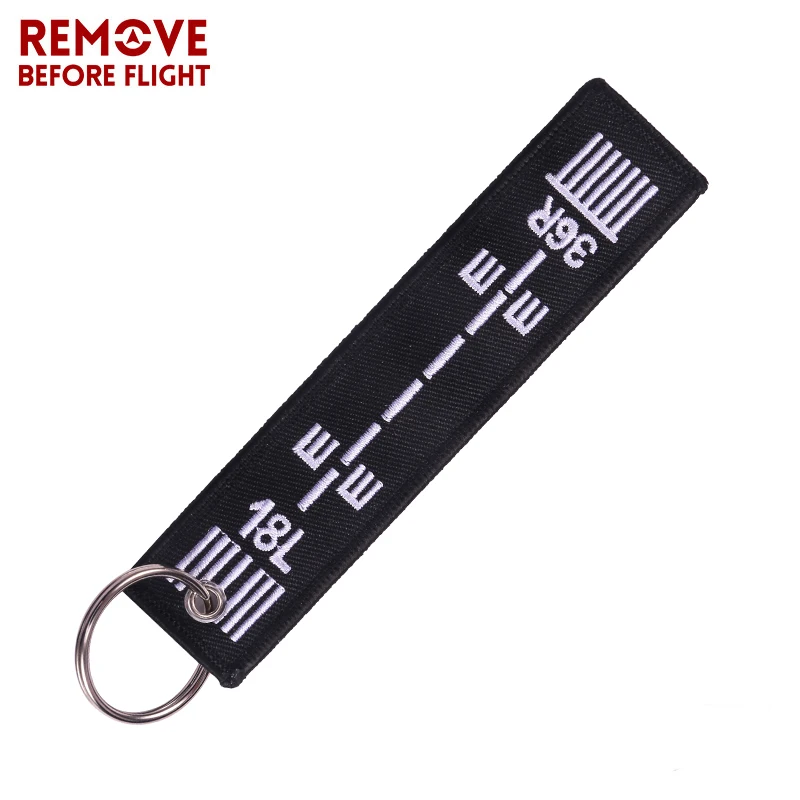 

Fashion Key Chains for Aviation Embroidery Aircraft Runway Key Ring Chain Remove Before Flight Chain Keychains Promotional Gift