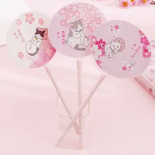 40 шт. милые ручки, креативные гелевые ручки с изображением цветка кота для школы, офисные принадлежности, милые розовые ручки для кошек, 0,38 мм, милый рекламный подарок