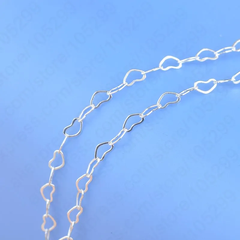 Korea Stylish Top Quality 1PC 18&quot Genuine 925 Sterling Silver Heart Design Necklace Chains Romantic Gift Jewelry | Украшения и