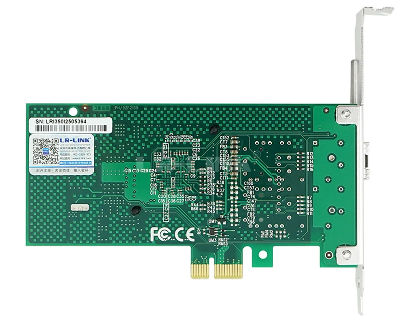 LR-LINK 9250PF-SFP ПК компьютер PCI-Express x1 Gigabit Ethernet Сетевая карта волоконно-оптический сетевой адаптер Intel I350 NIC