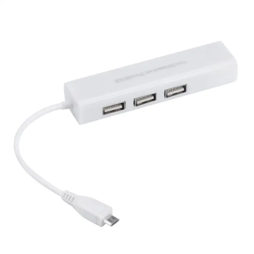 

Micro USB to Network LAN Ethernet RJ45 Adapter with 3 Port USB 2.0 HUB Adapter 3.38