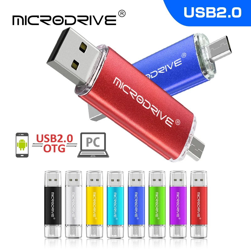 Новинка OTG флеш-диск usb 2,0 32 ГБ 16 ГБ 8 ГБ металлическая карта памяти Флешка 32 Гб 64 Гб 128 ГБ флеш-накопитель usb флешка флэш-диск micro