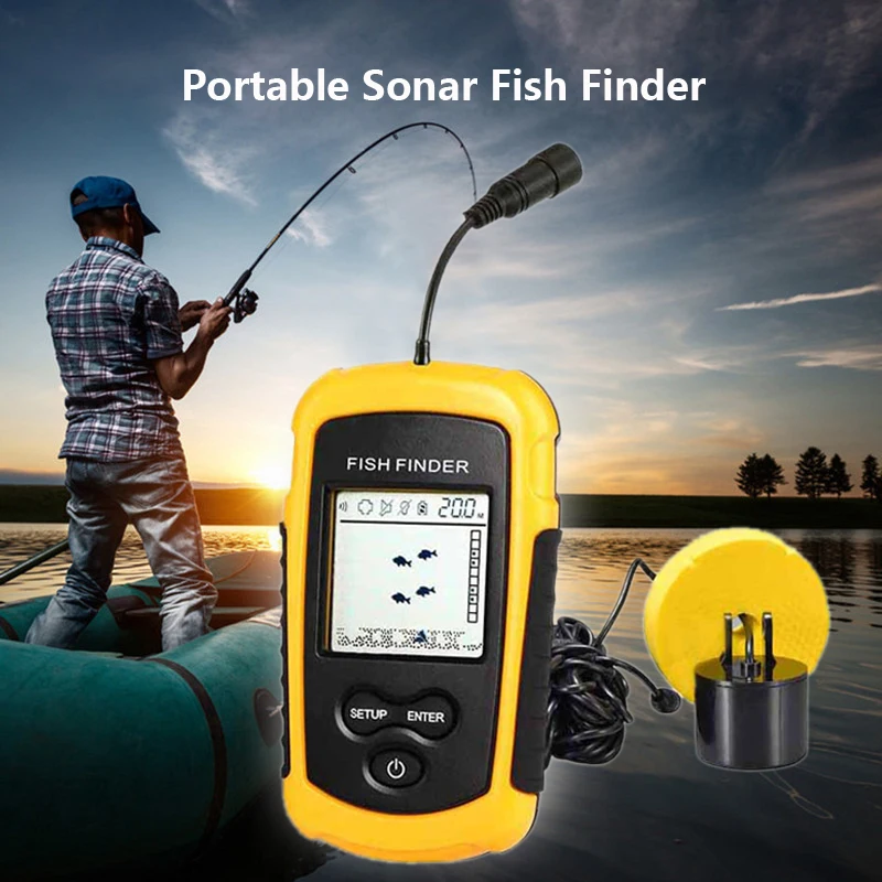 

100M Portable Sonar Sensor Fish Finder Fishfinder Capturing Transducer Alarm easy to use Make fishing more enjoyable