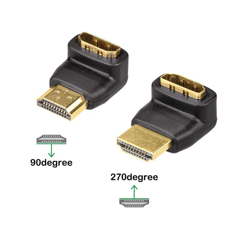 HDMI кабель адаптер конвертеры 270/90 градусов угол HDMI мужчина к HDMI Женский для съемки в HDTV 1080P кабель адаптер конвертер удлинитель