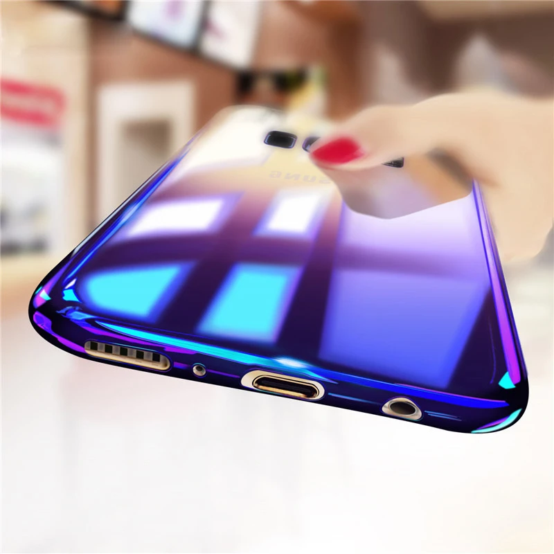 

Slim Hard Phone Cases for Samsung Galaxy S8 S9 S10 Plus Case Gradient Plastic S7 edge NOTE 8 9 Cover Hard Plastic Coque