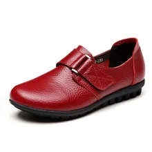 Большой Размеры 25–61 Пояса из натуральной кожи Для женщин женские туфли на плоской подошве Удобные круглый носок мягкие кожаные балетки на плоской подошве повседневная женская обувь