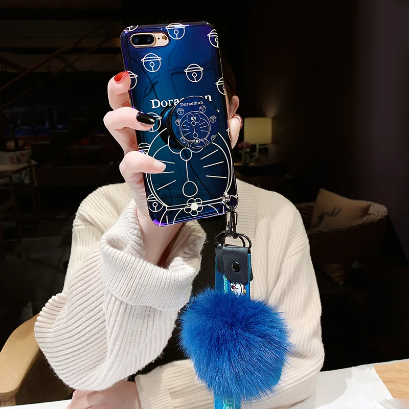 4 шт. для Sam S9 plus Doraemon мультяшный чехол мягкий Samsung Galaxy S10 S8 Note 9 Note8 + ремешок|Бамперы|
