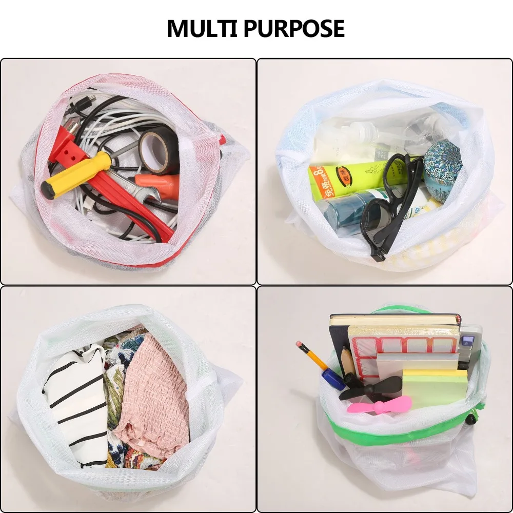 12-Piece Set of Reusable Washable Mesh Bags for Produce, Toys, and More