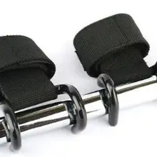 Регулируемые крепкие стальные крюковые захваты ремни Тяжелая подъемная сила тренировки Спорт Фитнес черные наручные поддерживающие подъемные ремни