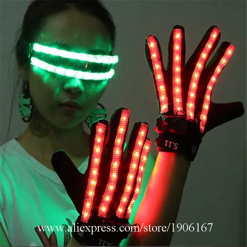LED Gloves Luminous Flower Finger Light Gloves Party Supplies Dancing Club Props Stage Costumes LED Gloves Glasses04