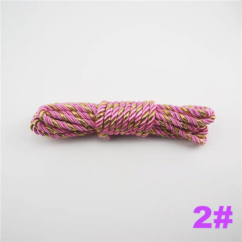 Fasmiley DIY Cord Jewelry findings 5 мм плетеная веревка мульти сверкающей Золотой витая нить DIY аксессуары строка поставляет 10 м ds219 - Цвет: 2