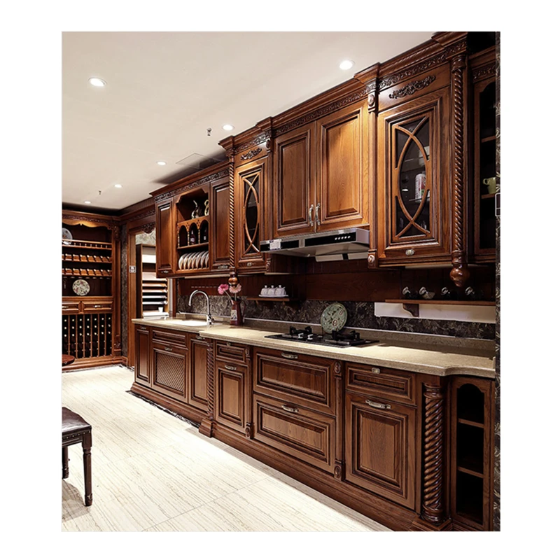 Фабричные магазины Американский Проект Европейский стиль дизайн Китай коричневые белые кухонные шкафы