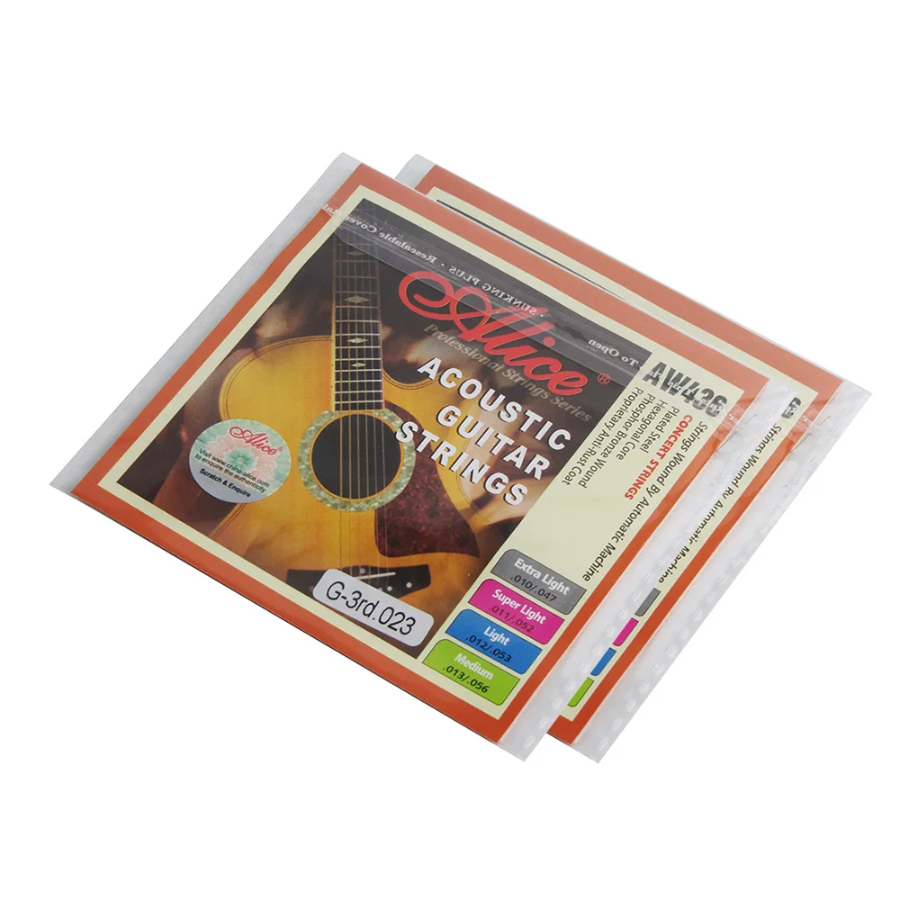 2pcs Alice Acoustic Guitar Strings 3rd G Strings Hexagonal Core & Phosphor Bronze Wound Extra
