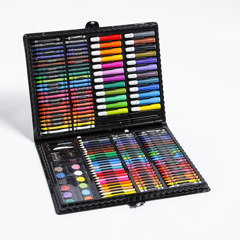 

168pcs Color Pencils Drawing Pen Art Set Kit Painting Sketching Crayon Oil Pastel Water Color Glue with Case for Children Kids