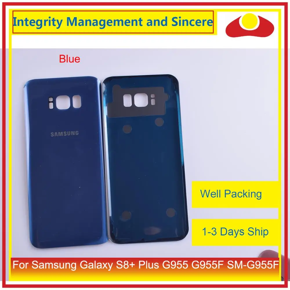 10 шт./лот для Samsung Galaxy S8 + Plus G955 G955F SM корпус батарейного отсека задняя стеклянная