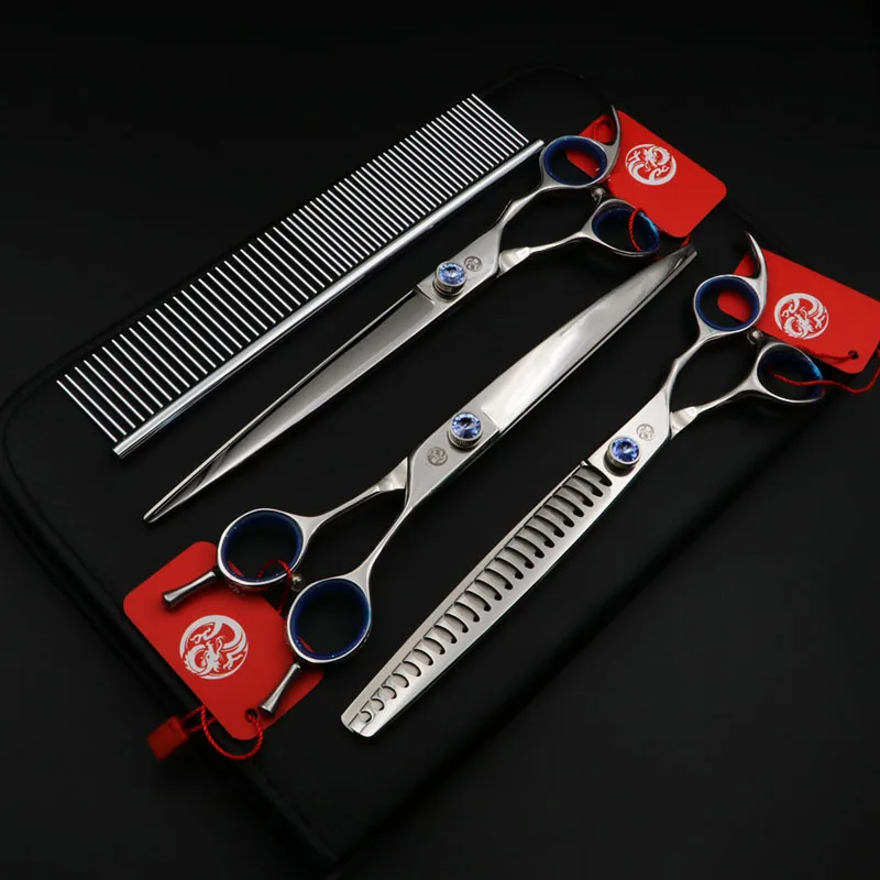 

8 Inch Scissors Professional High grade Pet Grooming Dog Shears hair hairdressing barber salon tool Set with case