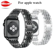 Новинка для apple i часы наручные роскошные аксессуары сталь с бриллиантами замена Браслет семь Бусы из нержавеющей стали