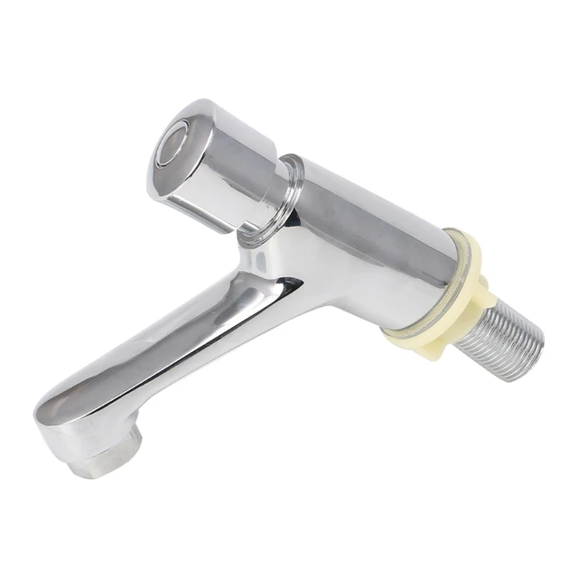 HNGCHOIGE Auto Self Closing Water Saving Tap Bathroom Basin Cold Faucet Delay Push Button
