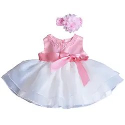 Новое поступление для новорожденных вечерние платье Лолита Стиль без рукавов мой первый день рождения в стиле пэчворк до колена Длина