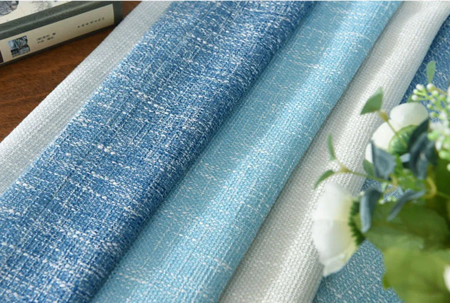 Современная Скандинавская простая льняная занавеска для гостиной s на заказ средиземноморская синяя полосатая занавеска для спальни тканевая пряжа P109D3