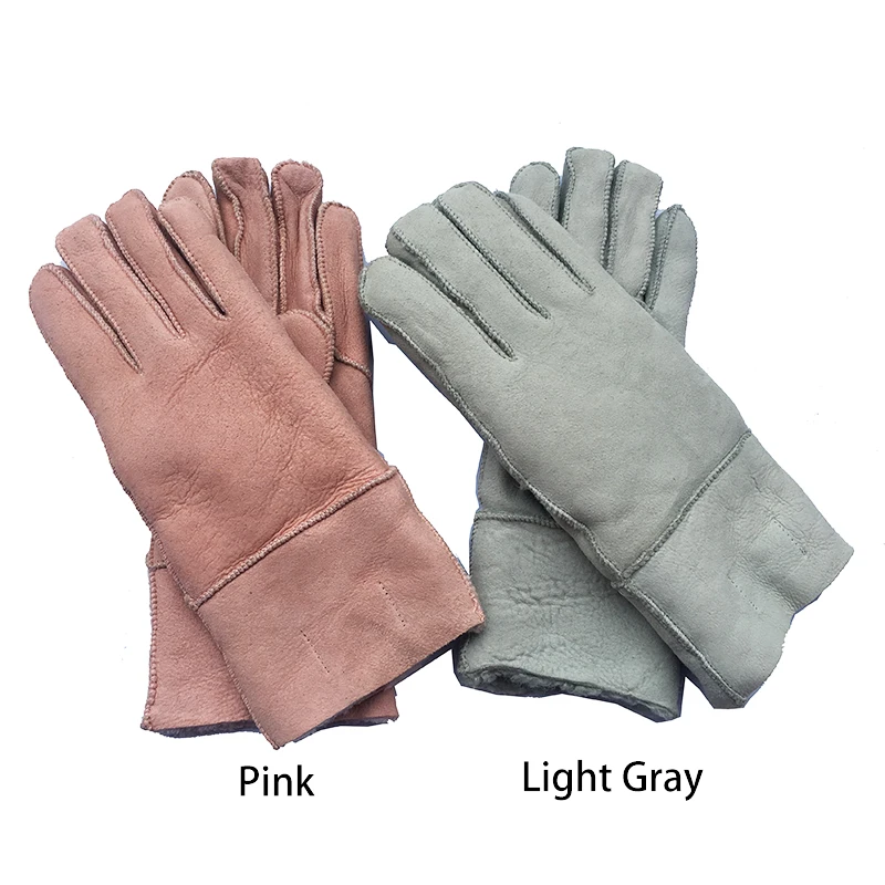 Зимние женские перчатки из натуральной овчины, очень теплые меховые перчатки из натуральной кожи, перчатки без пальцев