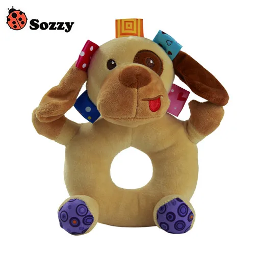 Sozzy Baby мягкая игрушка-погремушка, милые животные, мультяшная фигурка для 0-12 месяцев, развивающие колокольчики, звенящие, ручные игрушки, подарок - Цвет: Dog