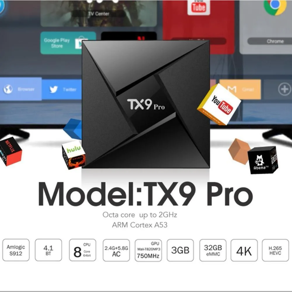 TX9 Pro 4 К ТВ Box Amlogic S912 Восьмиядерный Android 7 1 1000 м LAN WI FI Bluetooth 3 ГБ + 32 USB 2 0 HDMI
