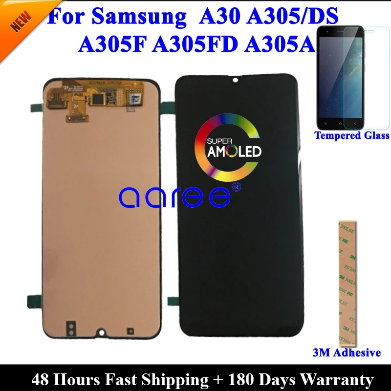 Супер AMOMLED lcd для samsung A30 lcd A305 lcd дисплей для samsung A30 A305F lcd экран сенсорный дигитайзер сборка