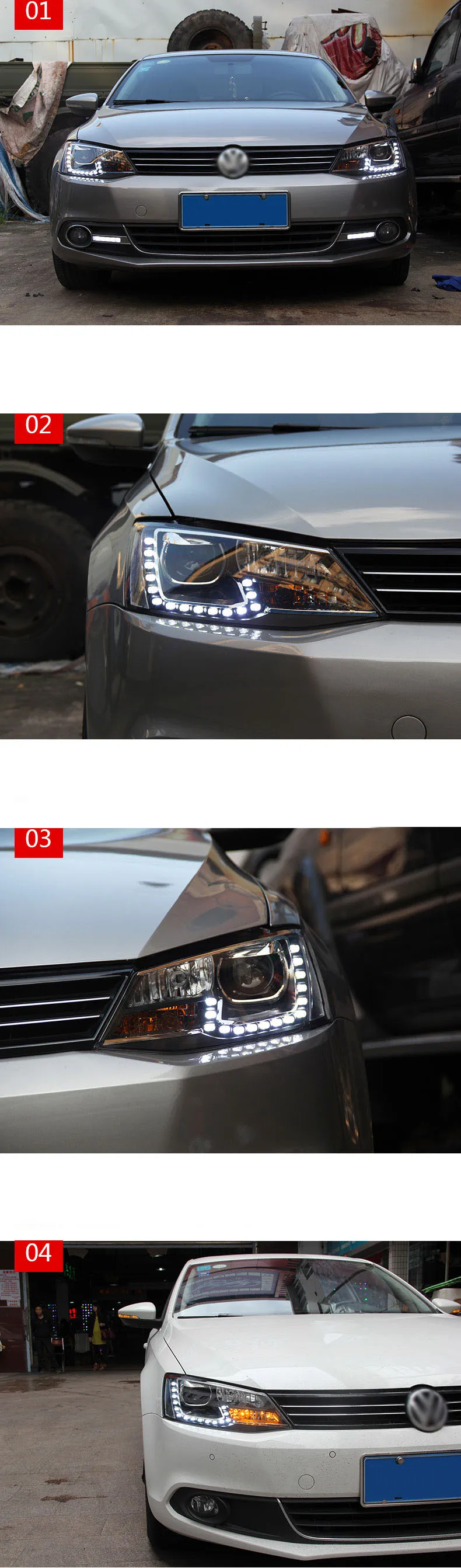 Чехол для автомобильных фар для VW Jetta 2012- Автомобильные светодиодные фонари двойные ксеноновые линзы автомобильные аксессуары дневные ходовые огни