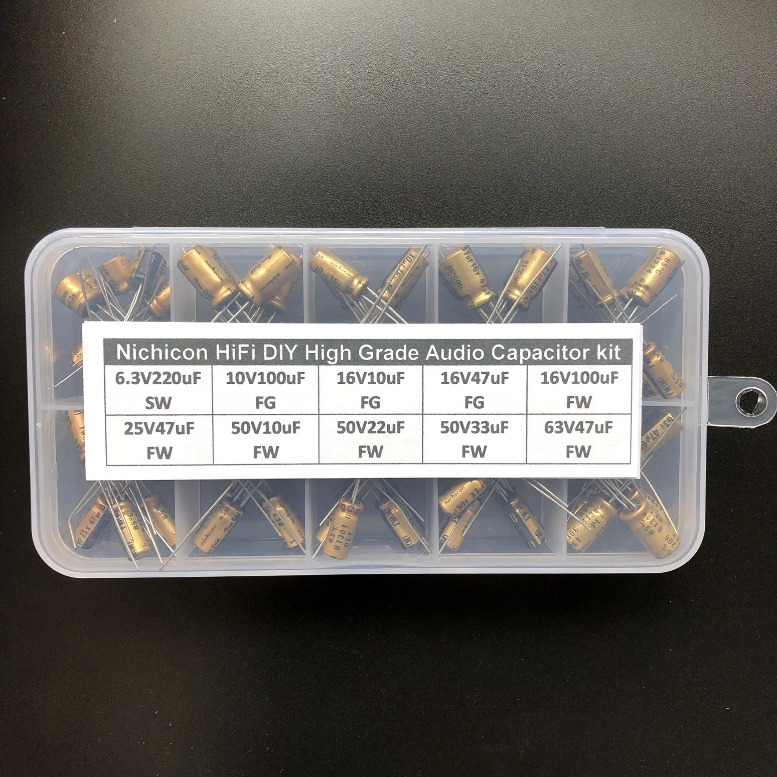 Hifi DIY High Grade Nichicon Audio capacitor assorted kit box