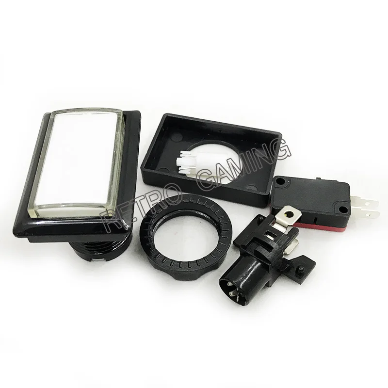 US $110.64 100pcslot 3350mm Rectangle 12V LED Illuminated Arcade Push Buttons with Micro Switch for Arcade Replacement