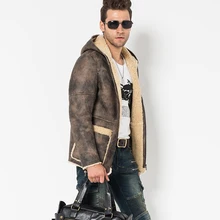 Для мужчин с меховой опушкой, пальто с капюшоном для мальчиков, длинная куртка C мехом серый летная куртка из натуральной овечьей кожи куртка для Для мужчин овчины меха куртка с мехом