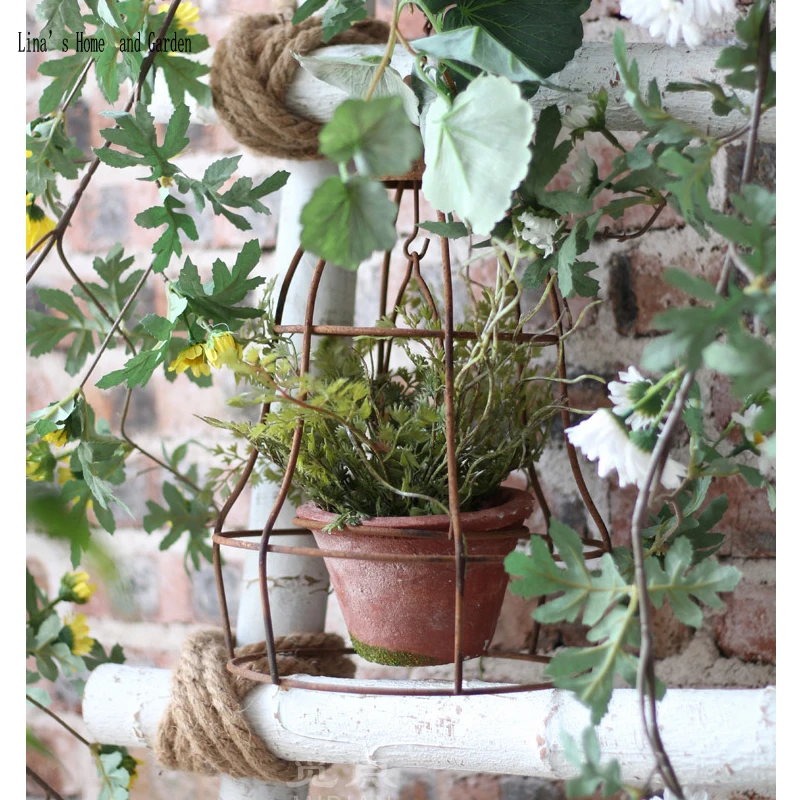 ceiling hanging vintage rustic chic garden pot (3)