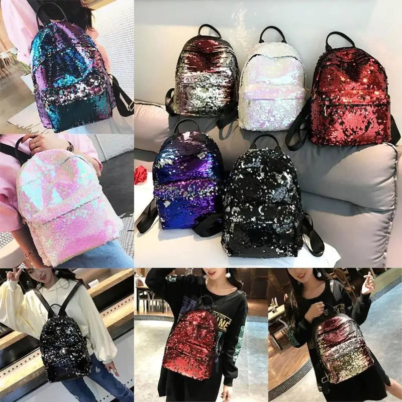 Sequins Glitter Bling Backpacks Teenager Girls PU Leather Backpack Girls Shoulder School Bag Travel Rucksack 2 Sequins Glitter Bling Backpacks Teenager Girls PU Leather Backpack Girls Shoulder School Bag Travel Rucksack 7